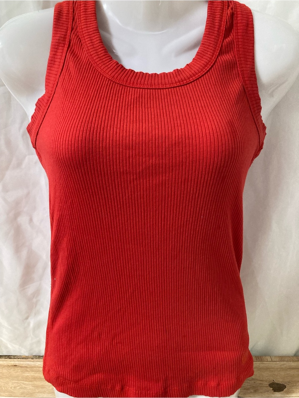 InWear Copenhagen 1969 Red Ribbed Tank Top Sleeveless Stretch XS